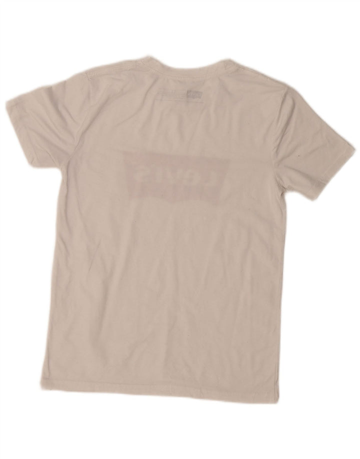 LEVI'S Damen Coupe Standard Graphic T-Shirt Top UK 10 Small Weiß