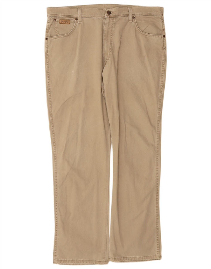 WRANGLER Herren Texas Stretch Gerade Freizeithose W38 L30 Beige Baumwolle