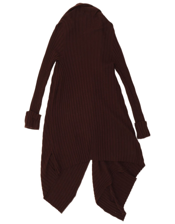 Marks & Spencer Damen Asymmetrischer Cardigan-Pullover UK 8/10 Small Braun
