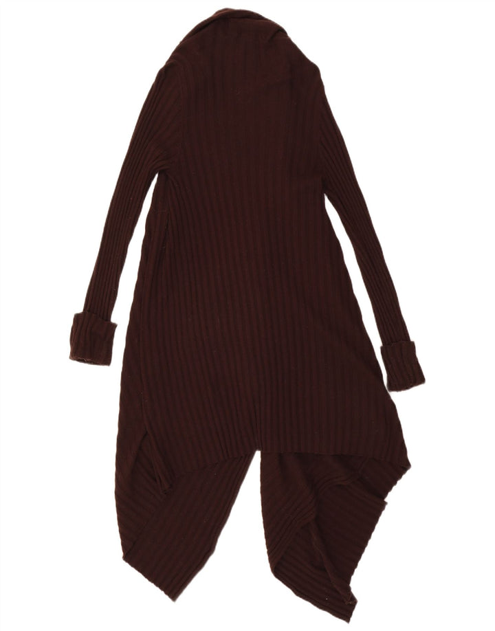 Marks & Spencer Damen Asymmetrischer Cardigan-Pullover UK 8/10 Small Braun