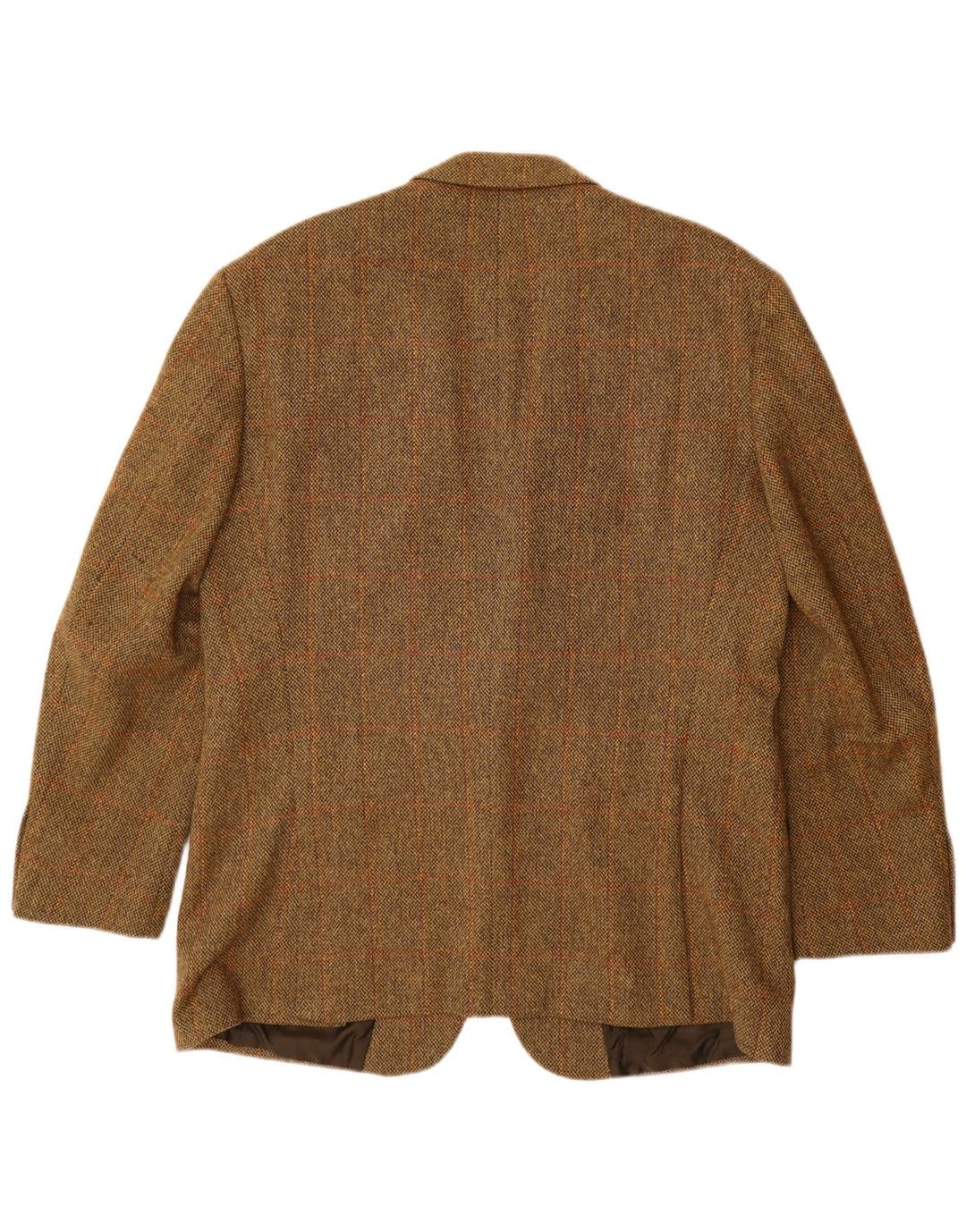 HUGO BOSS Herren 2-Knopf-Blazerjacke EU 56 3XL Braun karierte Schurwolle