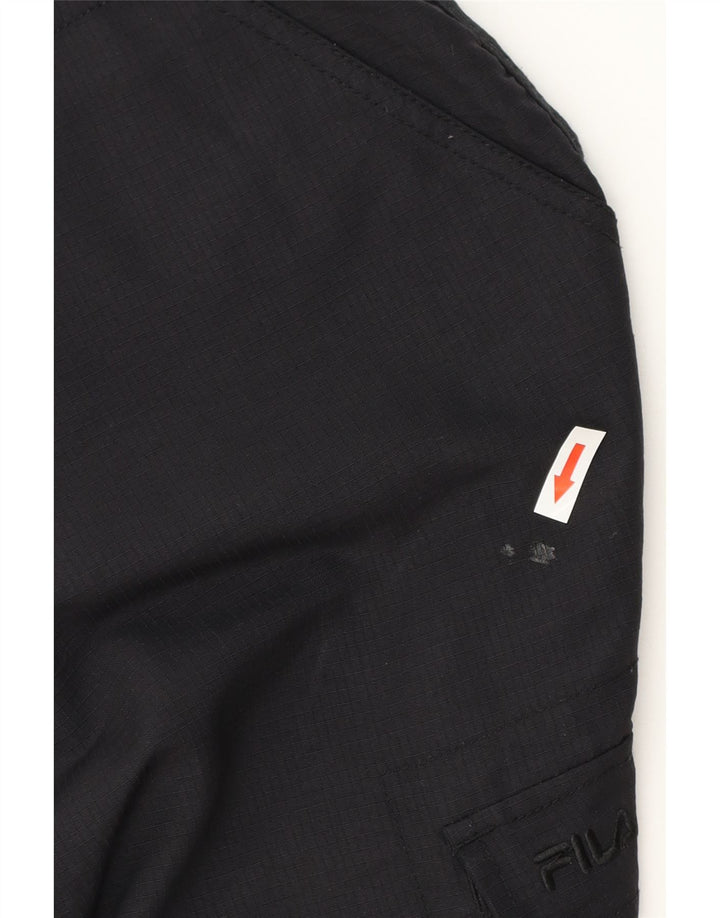 FILA Herren Cargo-Shorts, Größe S, W32, Schwarz, Polyester