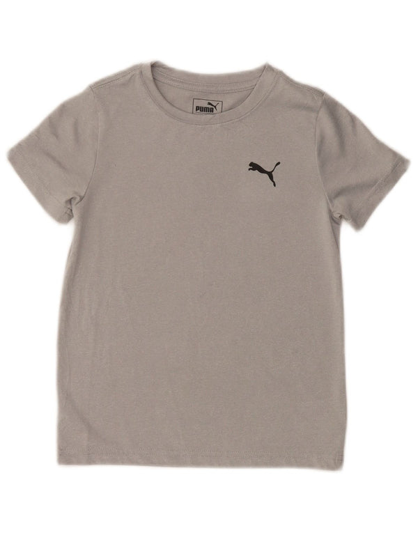PUMA Jungen T-Shirt Top 5-6 Jahre Graues Polyester