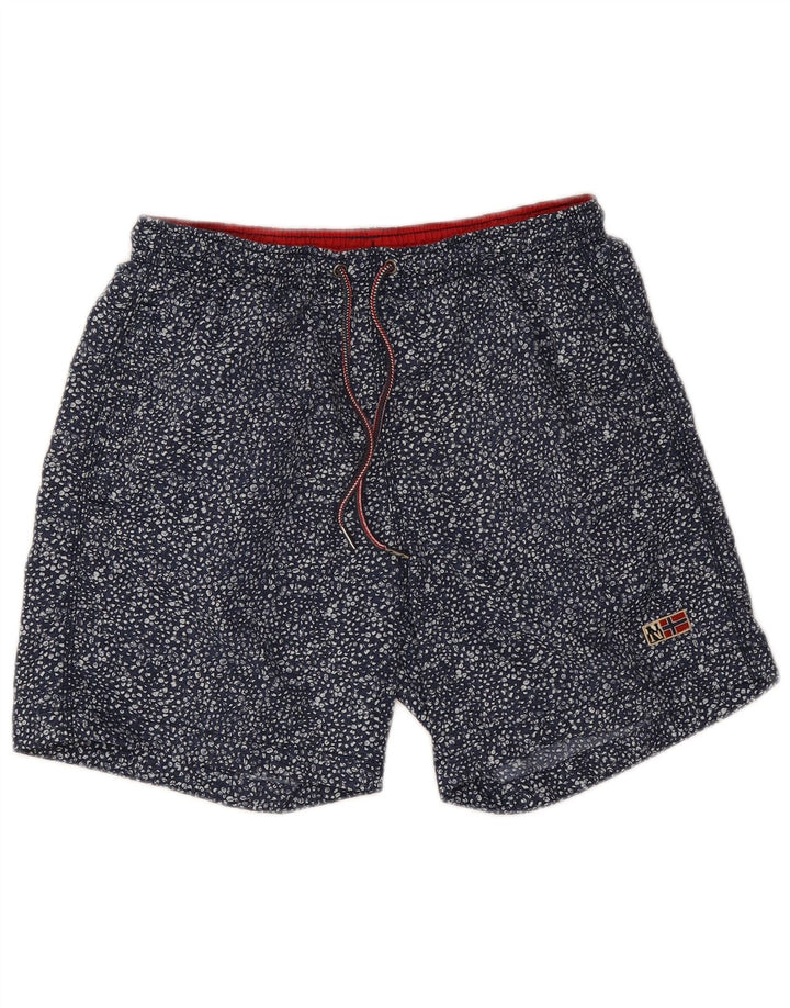Napapijri Herren Badeshorts mit geographischem abstraktem Muster, mittelgroß, Marineblau