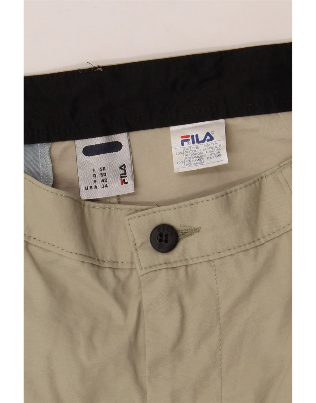 FILA Mens Cargo Shorts IT 50 Large W34 Green Cotton Vintage Fila and Second-Hand Fila from Messina Hembry 