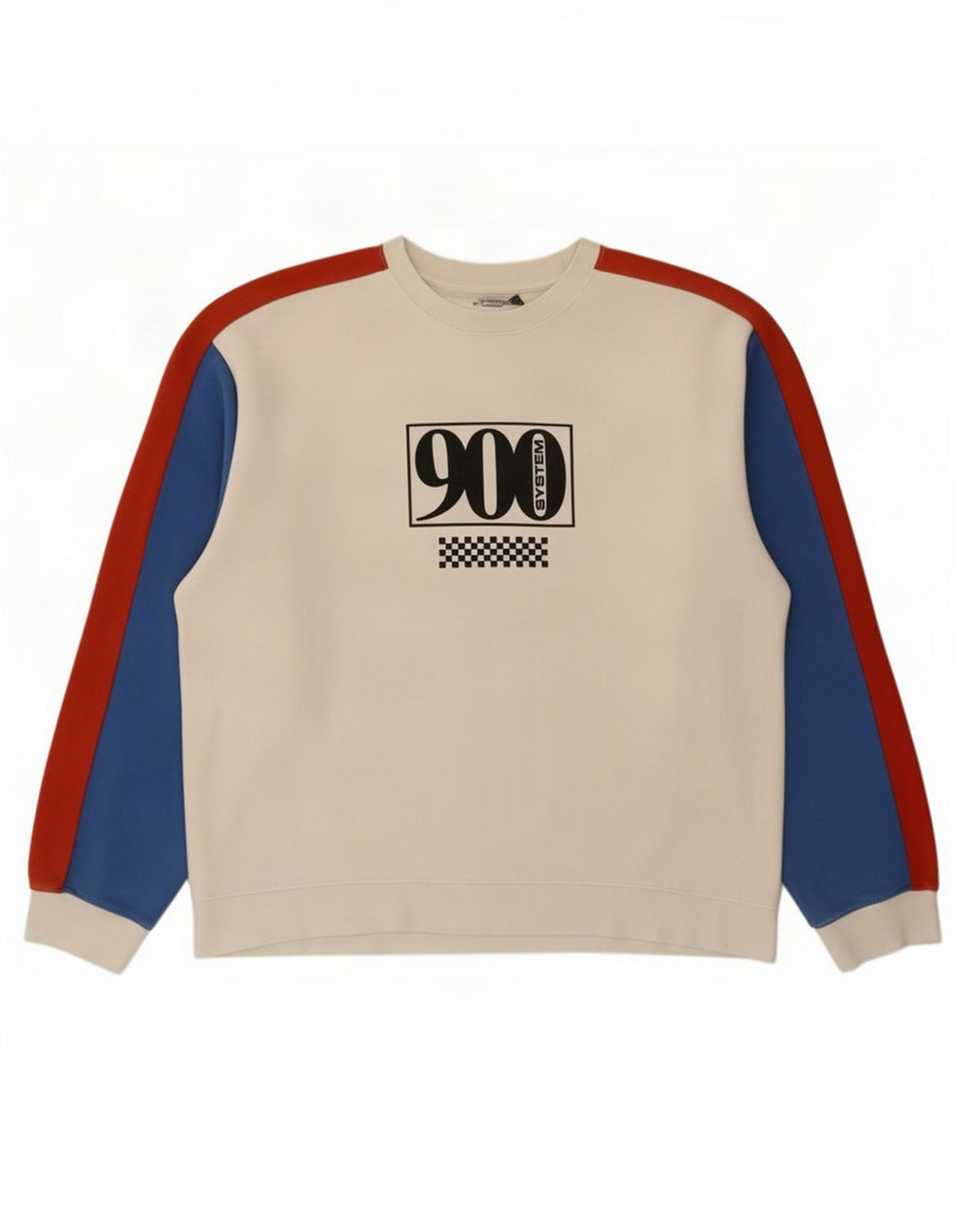 Topman Herren-Sweatshirt mit Grafik, Größe L, Weiß, Farbblock