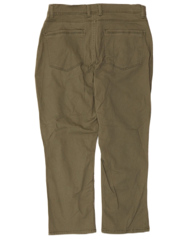 Lee Damen Easy Fit Caprihose US 8 Medium W30 L22 Khaki Baumwolle