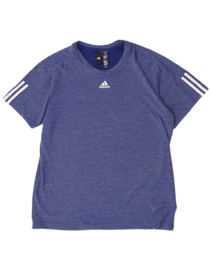Adidas Herren T-Shirt Top Large Blau Polyester