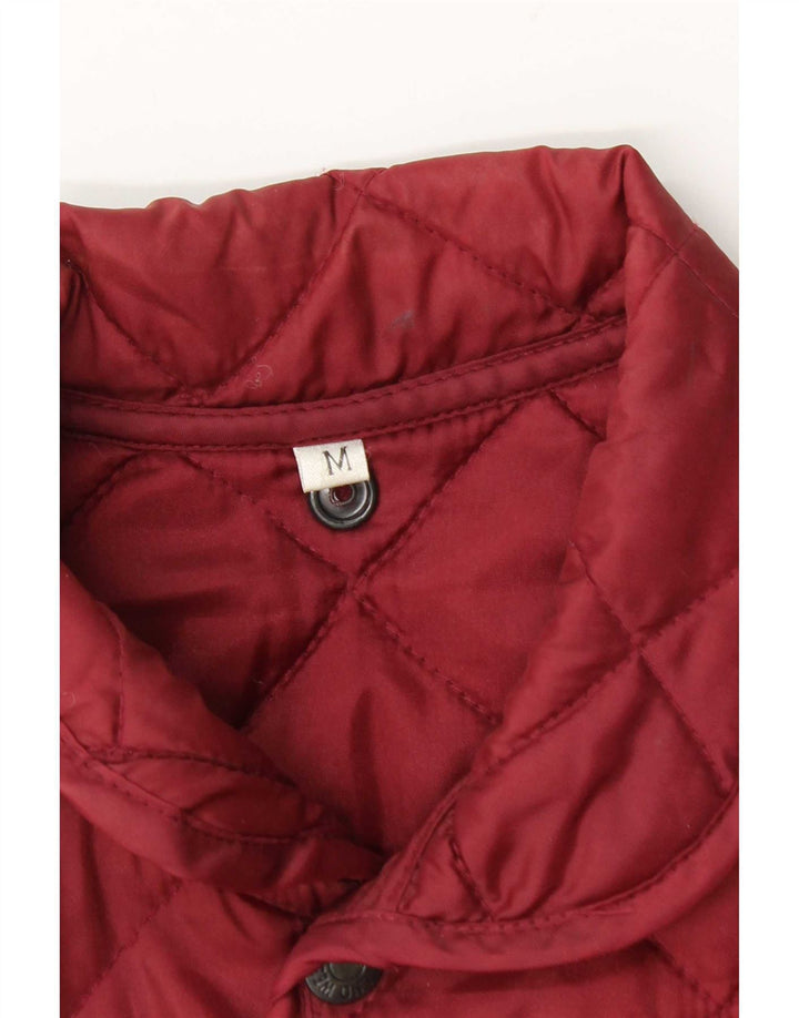 Vintage Herren Steppweste UK 38 Medium Burgund