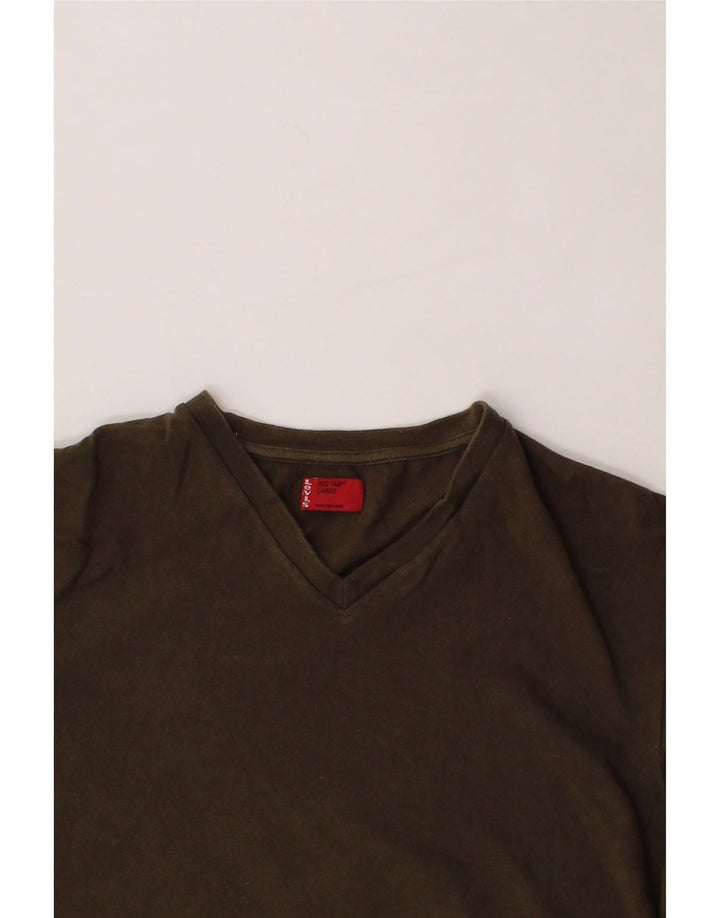 LEVI'S Womens T-Shirt Top UK 16 Large Khaki Cotton Vintage Levi's and Second-Hand Levi's from Messina Hembry 