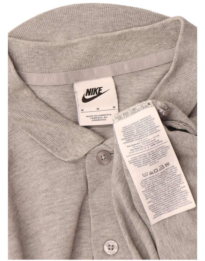 Nike Herren-Poloshirt aus mittelgrau gefleckter Baumwolle
