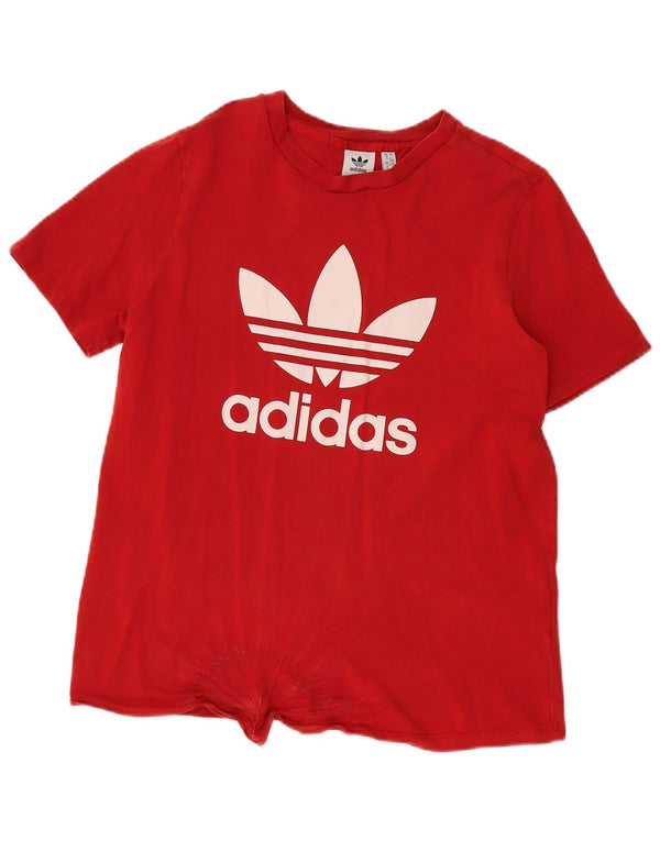 Adidas Damen Grafik T-Shirt Top UK 18 XL Rot Baumwolle
