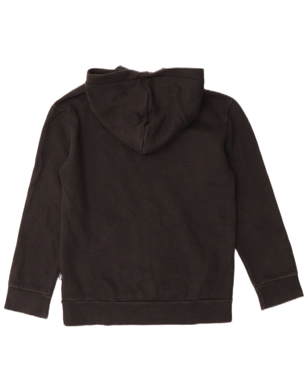 Puma Girls Graphic Hoodie Jumper 11-12 Years Black Cotton