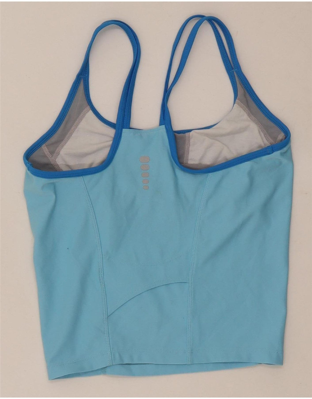 Nike Damen Dri Fit Crop Vest Top US 4/6 Small Blaues Colourblock-Polyester