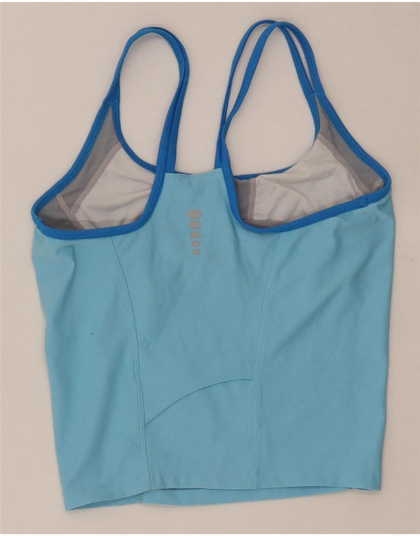 Nike Damen Dri Fit Crop Vest Top US 4/6 Small Blaues Colourblock-Polyester