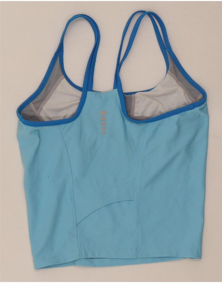 Nike Damen Dri Fit Crop Vest Top US 4/6 Small Blaues Colourblock-Polyester