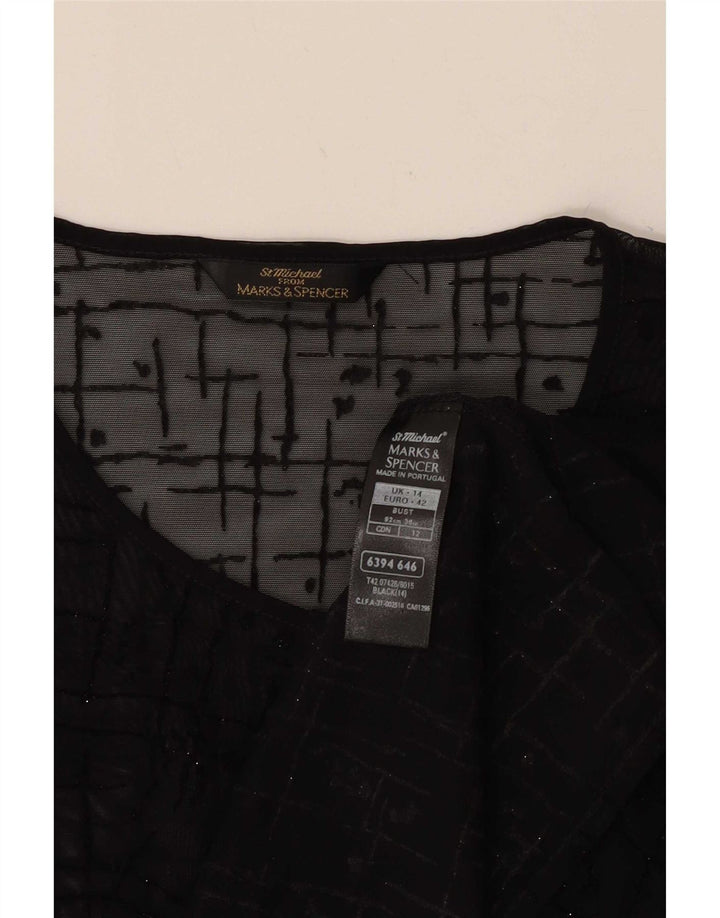 Marks & Spencer Damen St. Michael Cardigan Top UK 14 Large Black Check