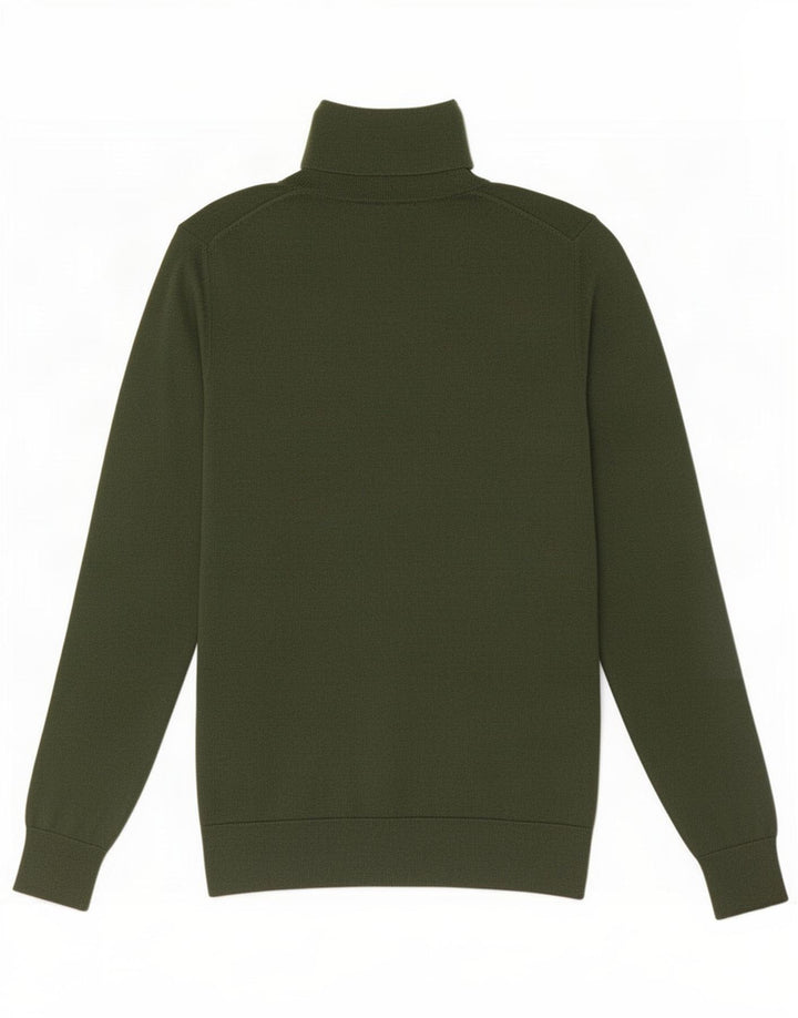 Massimo Dutti Rollkragenpullover für Damen, UK 12, mittelgrüne Seide