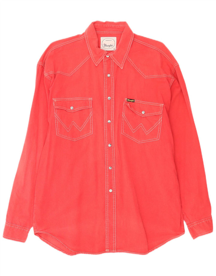 Wrangler Herren Jeanshemd XL, rote Baumwolle
