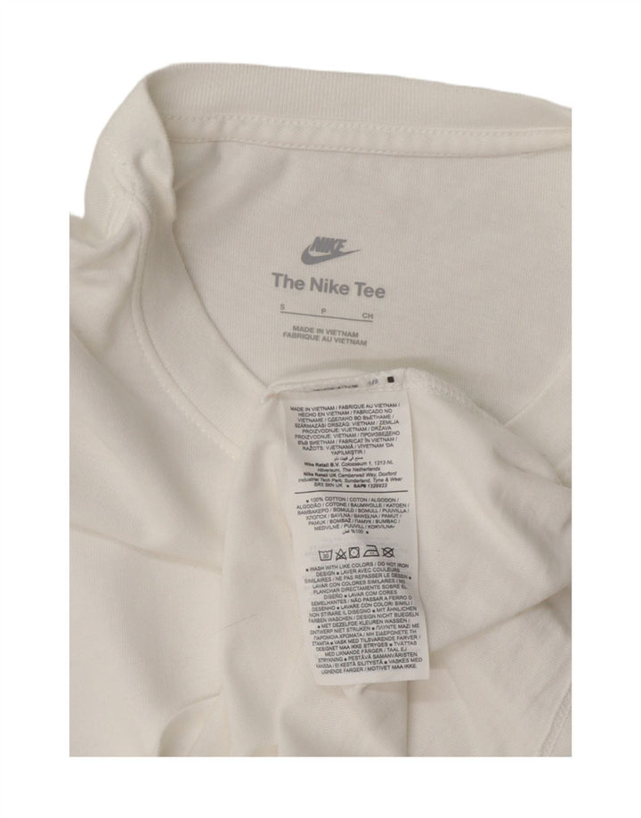 Nike Damen T-Shirt Top UK 10 Small Weiße Baumwolle