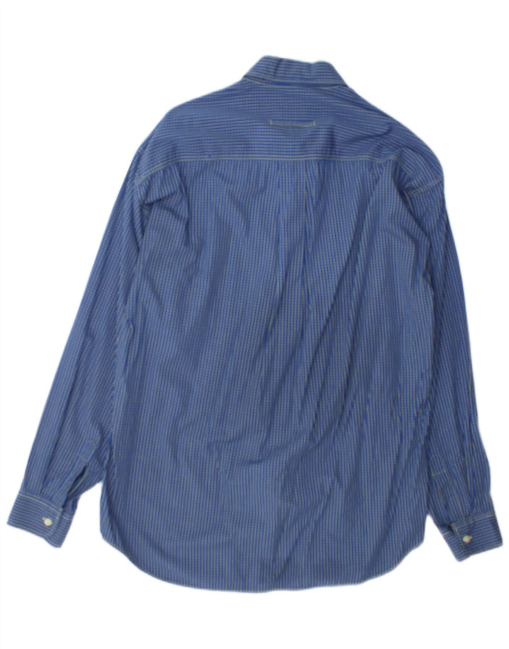 Trussardi Jeans Herren Flanellhemd Mittelblau kariert