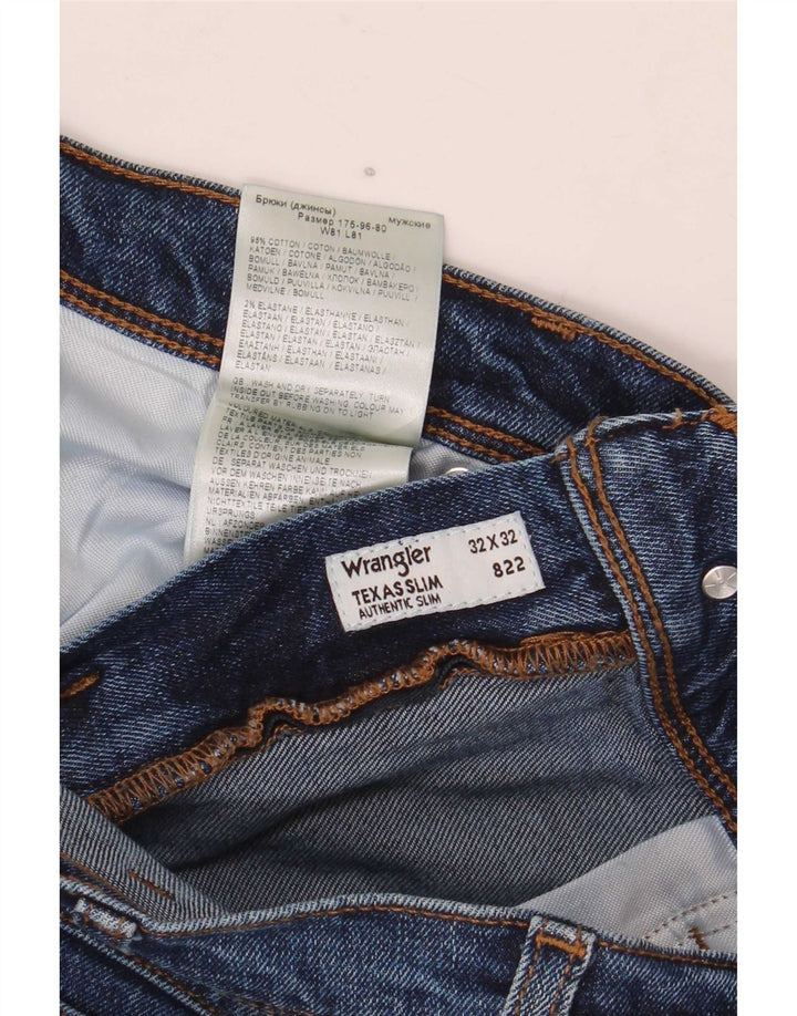 Wrangler Herren Texas Slim Jeans W32 L32 Blaue Baumwolle