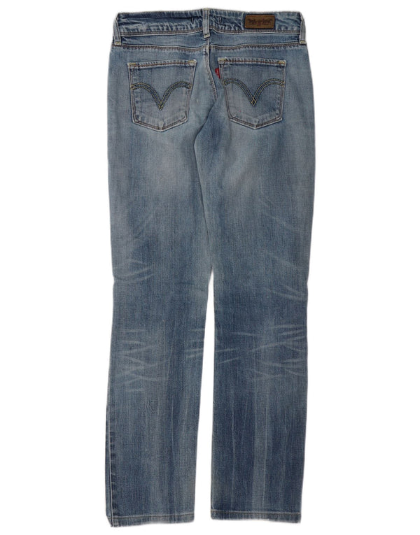 Levi's Damen 571 Distressed Slim Jeans W29 L31 Blaue Baumwolle