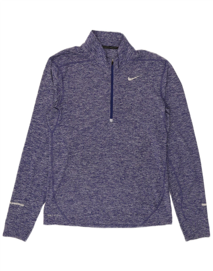 Nike Herren Dri Fit Pullover-Trainingsanzugoberteil mit Reißverschluss, Größe S, Lila meliert