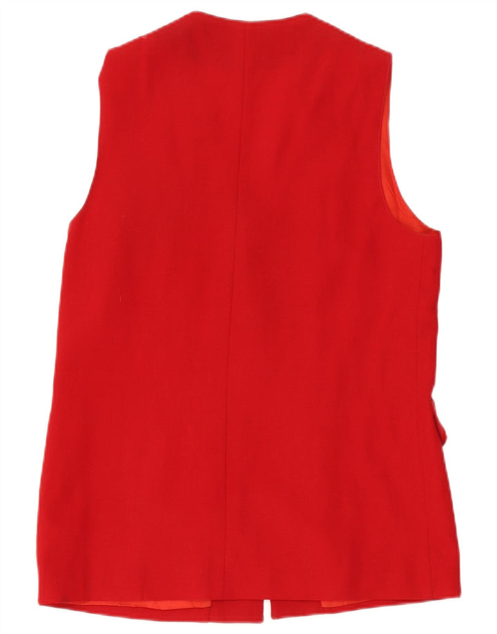 Vintage Damen Gilet UK 14 Mittelrote Wolle
