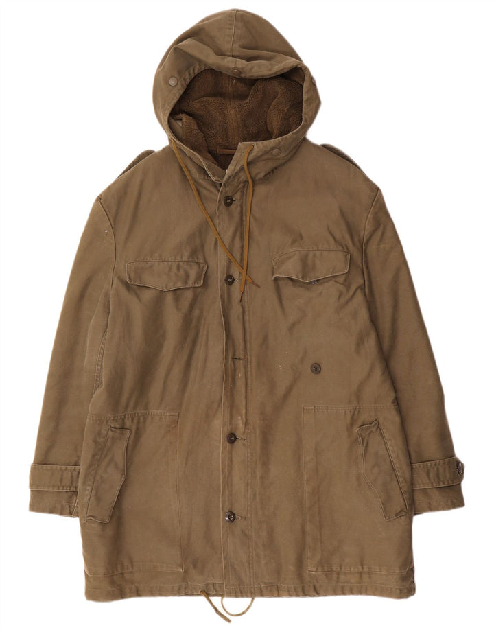 Vintage Herren Kapuzenparka Jacke UK 40 Large Khaki