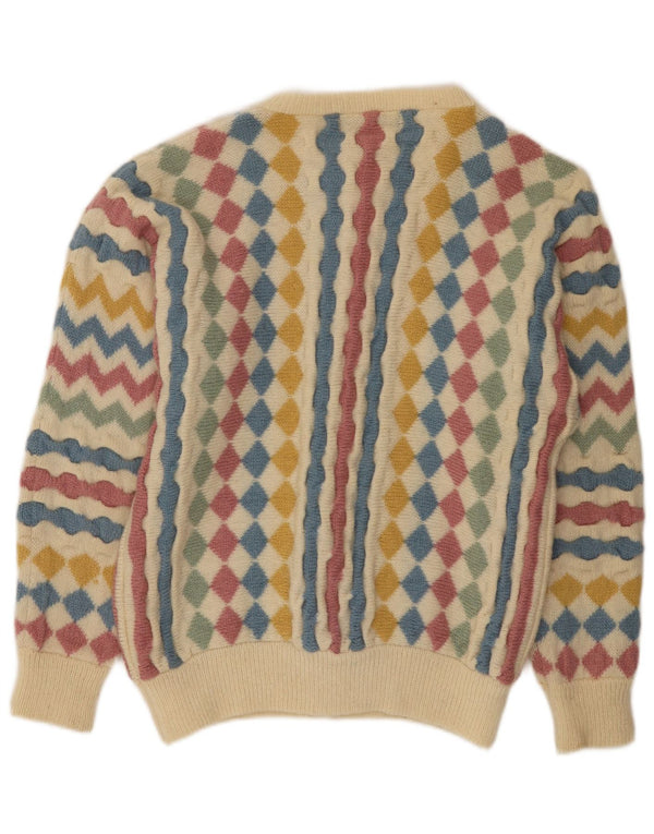 Strickjacke für Damen von Tulchan, Einheitsgröße, beige Argyle/Diamant-Schurwolle