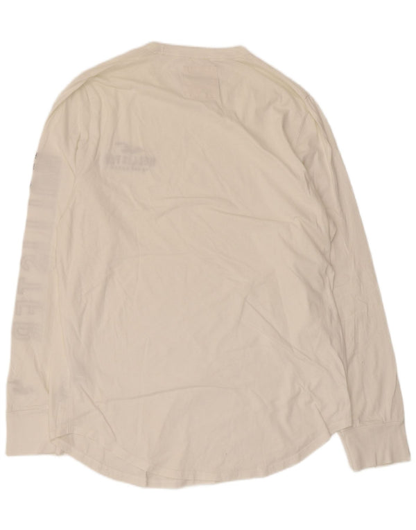 Hollister Mens Graphic Top Long Sleeve XL White Cotton