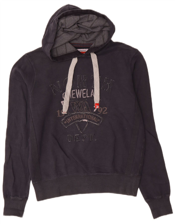Playlife Herren-Kapuzenpullover mit Grafik, mittlere Marineblau-Baumwolle