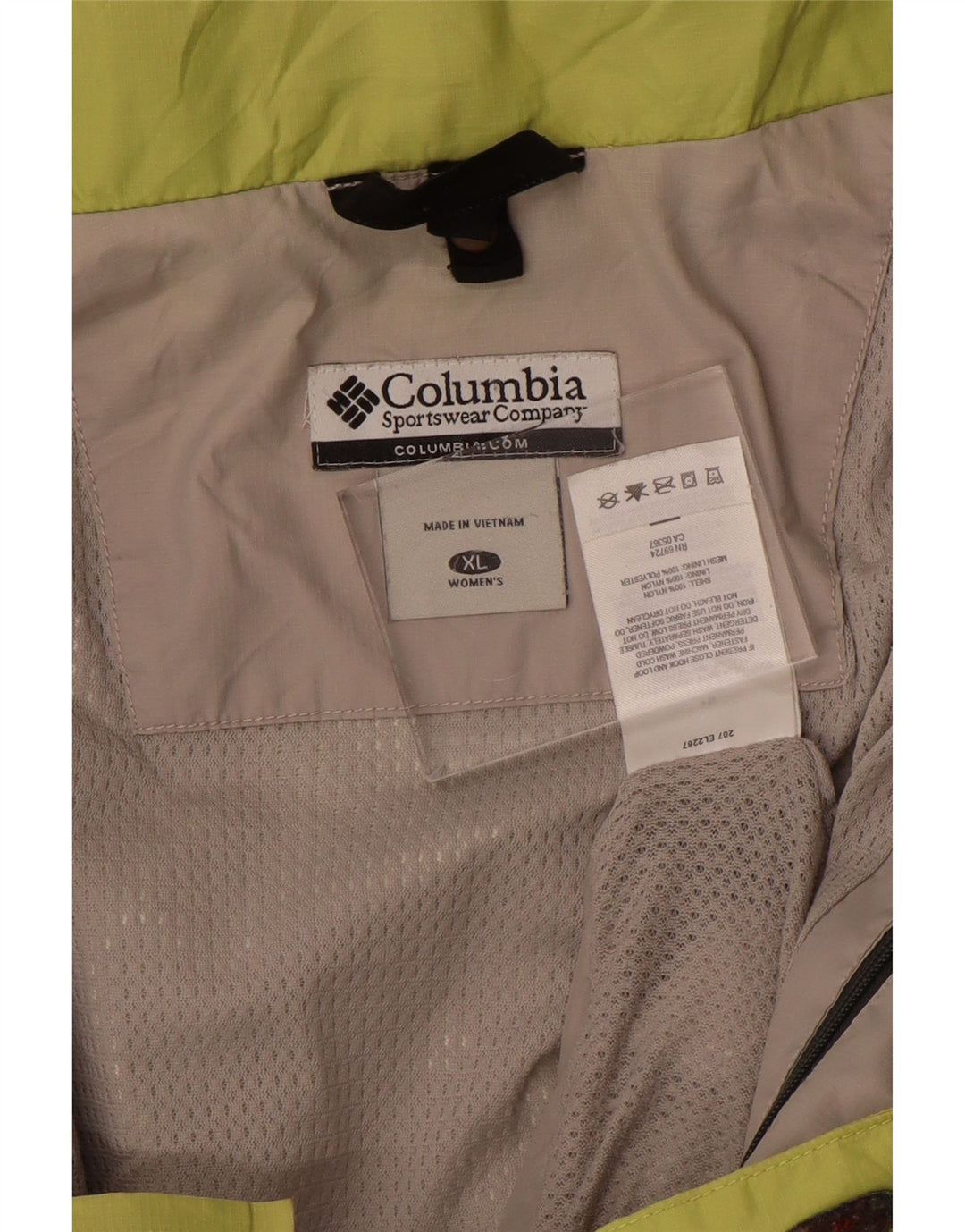 Columbia Damen Omni-Tech Regenjacke UK 18 XL Grünes Colourblock-Nylon