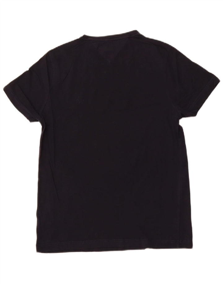 TOMMY HILFIGER Herren Grafik T-Shirt Top Small Schwarz Gestreifte Baumwolle