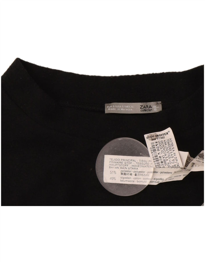 Zara Damen-Oberteil mit Grafik, übergroß, langärmlig, UK 10, Größe S, Grau, Polyester