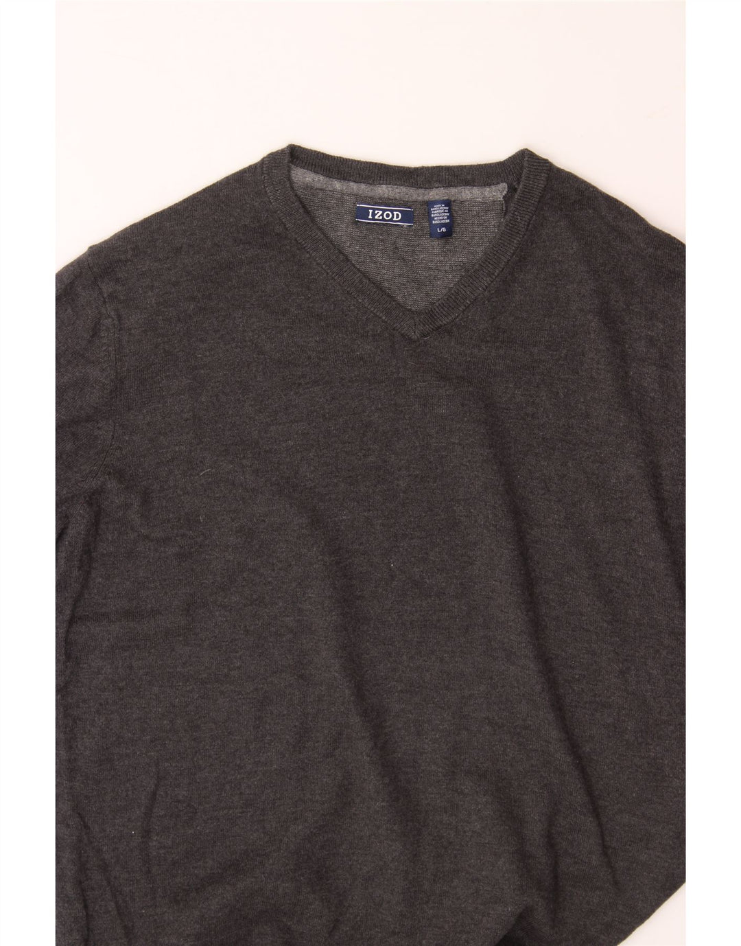 IZOD Mens V-Neck Jumper Sweater Large Grey Vintage Izod and Second-Hand Izod from Messina Hembry 