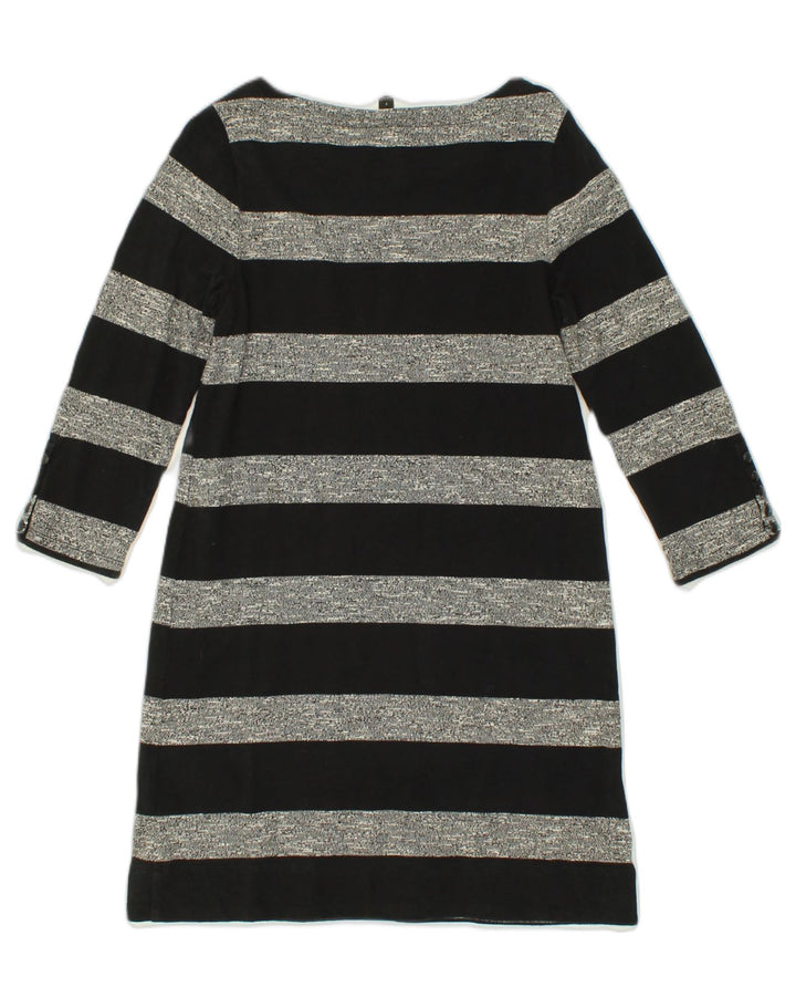 J. CREW Womens Jumper Dress UK 10 Small Black Striped Cotton | Vintage J. Crew | Thrift | Second-Hand J. Crew | Used Clothing | Messina Hembry 