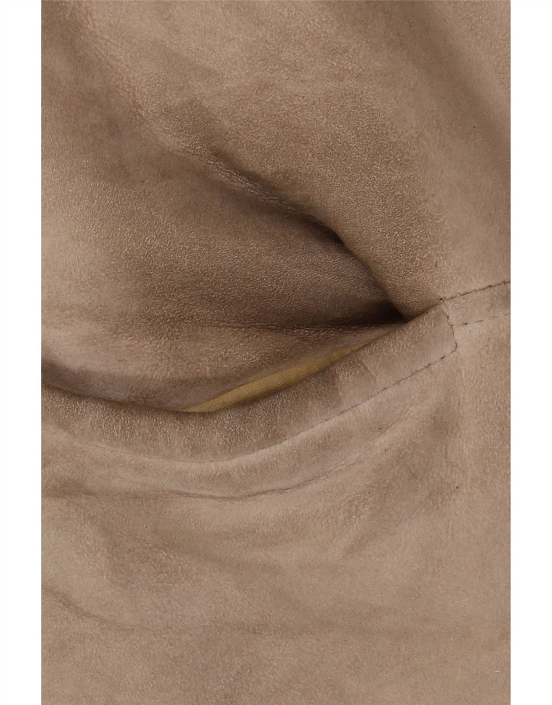 Vintage Damen Shearling Mantel IT 46 Großes Beige Leder