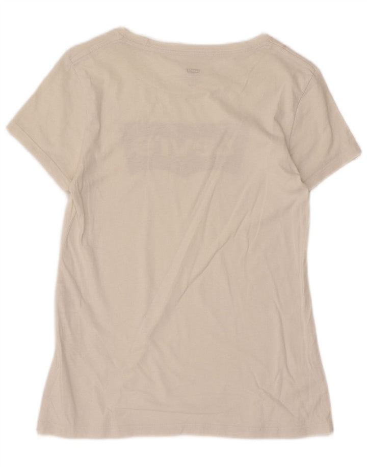 Levi's Damen-T-Shirt mit Grafik, UK 10, Größe S, Weiß