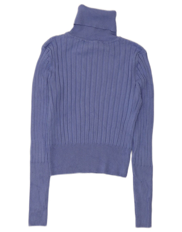 Zara Damen Crop Rollkragenpullover Pullover UK 12 Mittellila