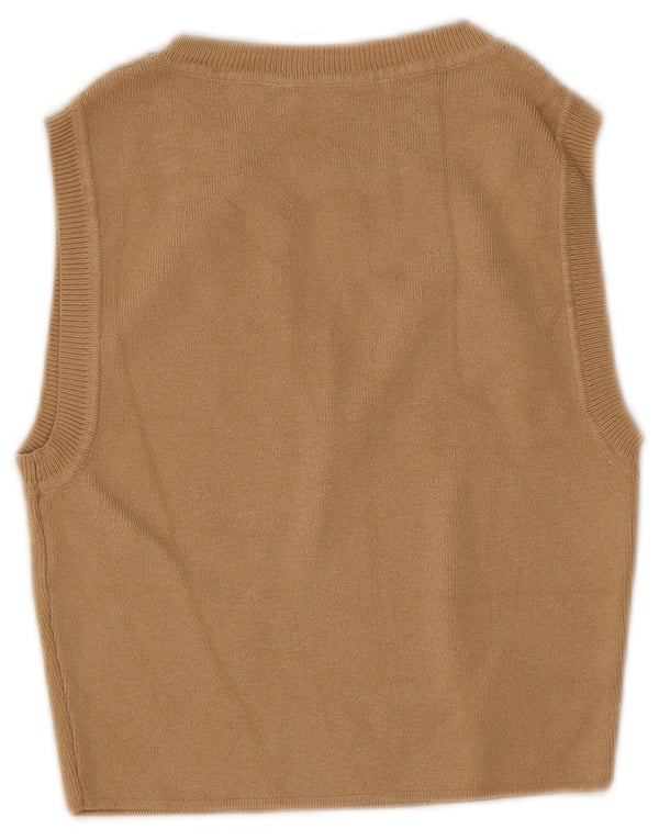 Zara Damen Crop Vest Top UK 8 Small Braune Viskose