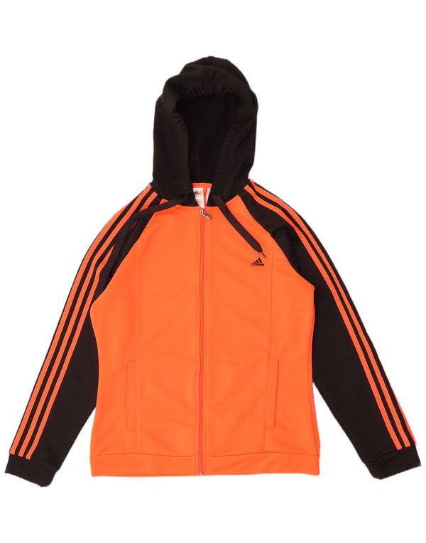 Adidas Damen Climalite Zip Hoodie Pullover UK 16/18 Large Orange