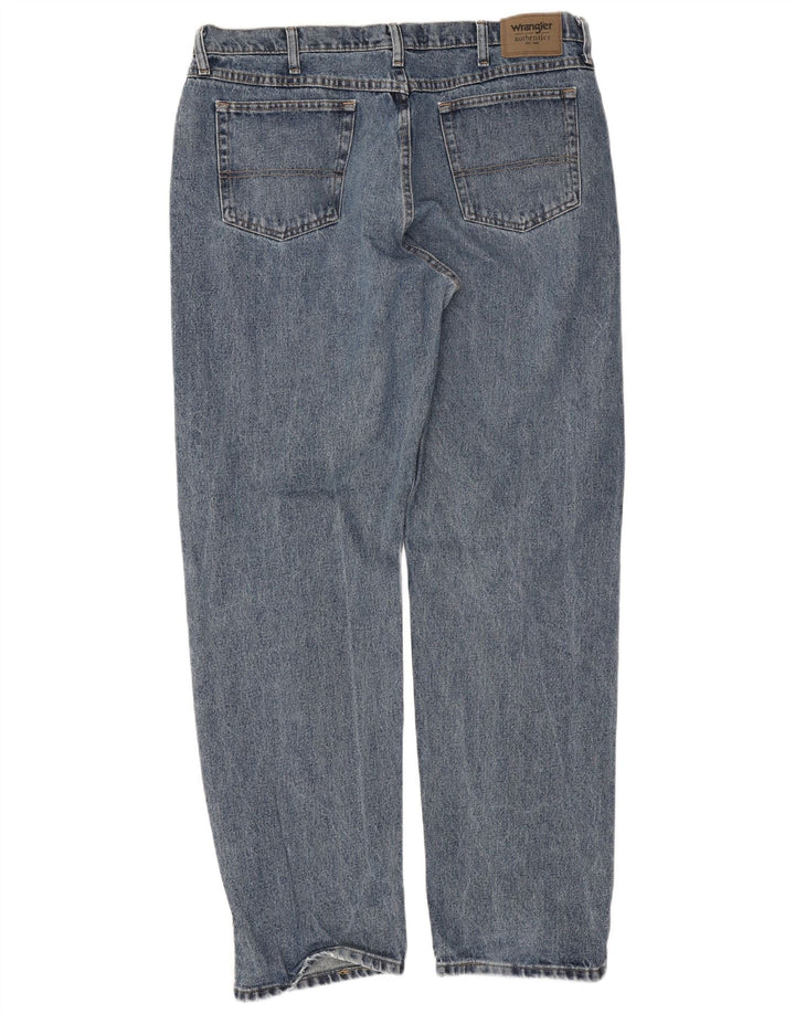 Wrangler Herren Straight Jeans W38 L34 Blaue Baumwolle