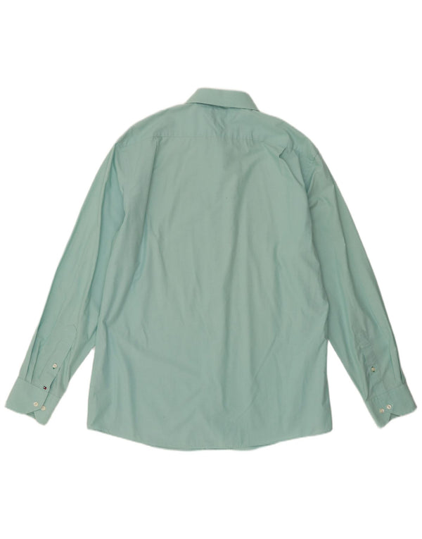 Tommy Hilfiger Herrenhemd Größe 16 1/2 große grüne Baumwolle