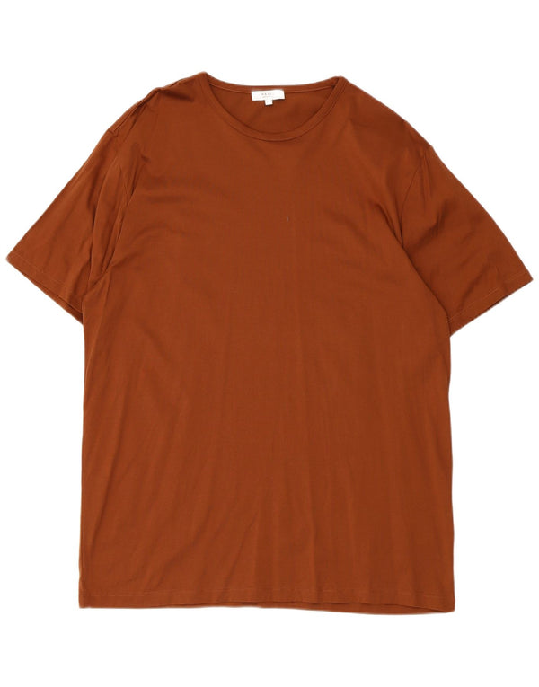 Reiss Herren T-Shirt Top 2XL Braun Baumwolle