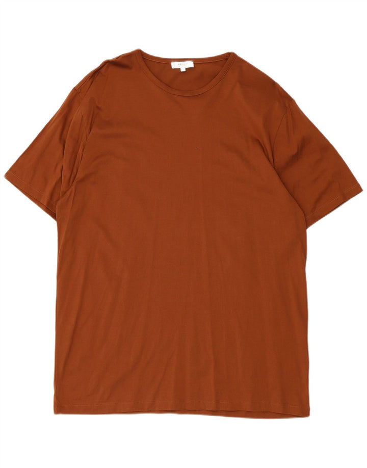Reiss Herren T-Shirt Top 2XL Braun Baumwolle