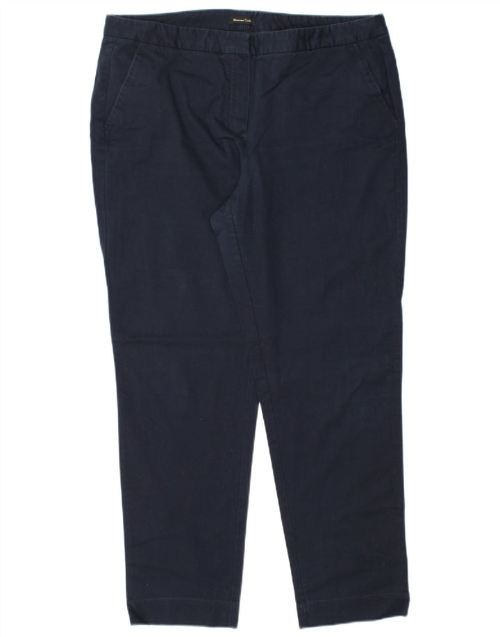 MASSIMO DUTTI Damen Chinohose EU 44 XL W34 L28 Marineblau Klassisch
