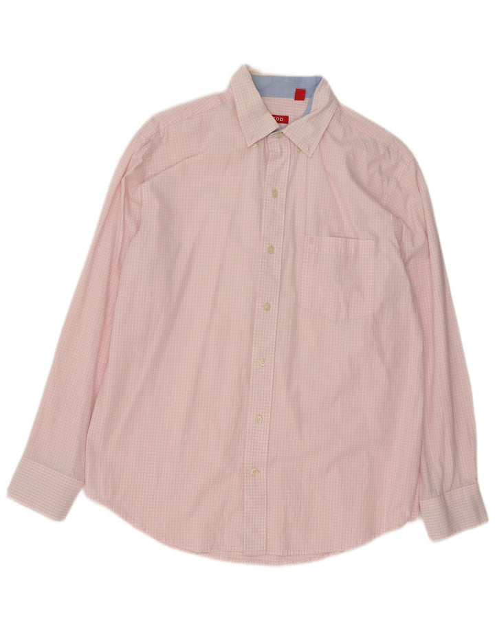 Izod Herrenhemd aus mittelrosa Gingham-Baumwolle
