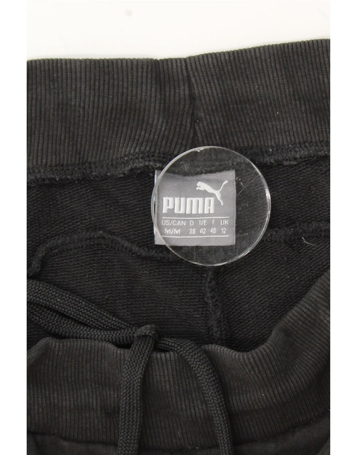 PUMA Damen Graphic Trainingshose Jogger UK 12 Medium Schwarz Baumwolle